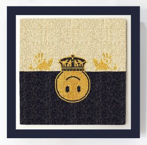 Collage del artista Santiago Robles producido con más de 17.000 semillas de maíz criollo sobre base de espuma.